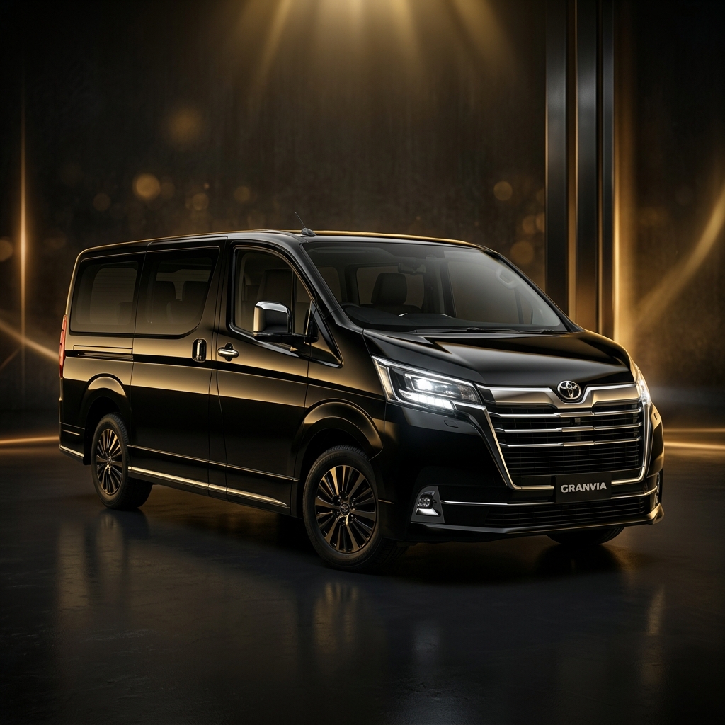 Black Toyota Granvia premium MPV